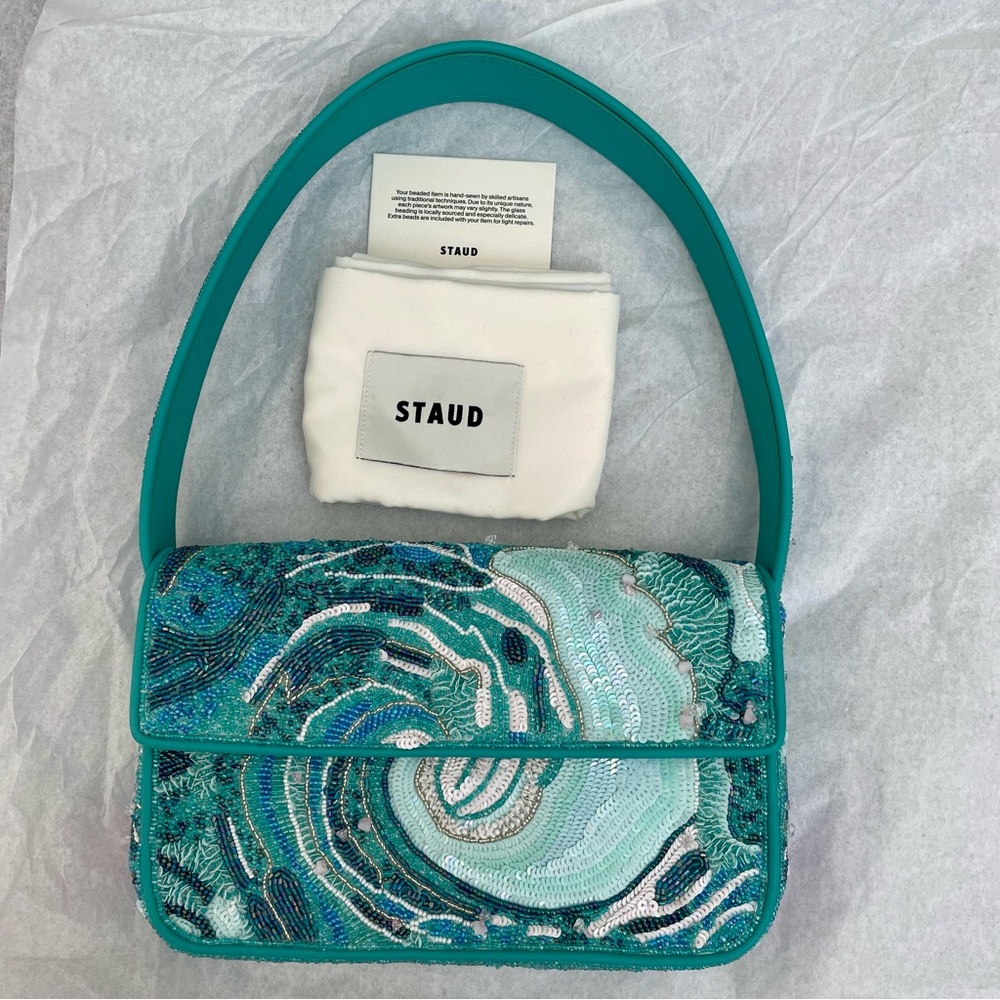 STAUD BEADED TOMMY BAG VIRAL TIDAL WAVE - Picture 9 of 12